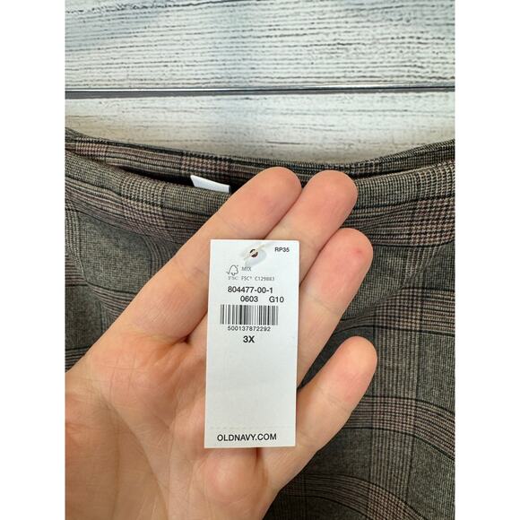 Old Navy Plus Size Tan & Black Plaid Faux Wrap Mini Skirt Size 3X - Picture 5 of 10